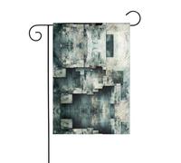 WZYWHJ Drapeau de jardin décoratif avec fragments de bloc 30,5 x 45,7 cm pour un environnement extérieur tendance