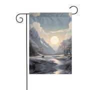 WZYWHJ Drapeau de jardin décoratif avec impression de silence nordique 30,5 x 45,7 cm pour un environnement extérieur tendance
