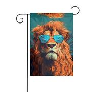 WZYWHJ Drapeau de jardin décoratif avec impression du Roi Lion 30,5 x 45,7 cm pour un environnement extérieur tendance