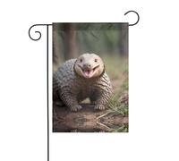 WZYWHJ Drapeau de jardin décoratif avec impression pangolin heureux 30,5 x 45,7 cm pour un environnement extérieur tendance