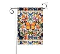 WZYWHJ Drapeau de jardin décoratif avec motif papillon coloré 30,5 x 45,7 cm pour un environnement extérieur tendance