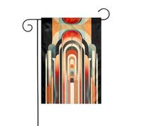 WZYWHJ Drapeau de jardin décoratif avec polices Art déco 30,5 x 45,7 cm pour un environnement extérieur tendance