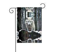 WZYWHJ Drapeau de jardin décoratif imprimé loup solitaire 30,5 x 45,7 cm pour un environnement extérieur tendance