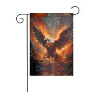 WZYWHJ Drapeau de jardin décoratif motif aigle brûlant 30,5 x 45,7 cm pour un environnement extérieur tendance