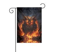 WZYWHJ Drapeau de jardin décoratif Motif hibou brûlant 30,5 x 45,7 cm pour un environnement extérieur tendance