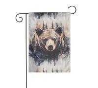 WZYWHJ Drapeau de jardin décoratif motif ours sauvage 30,5 x 45,7 cm pour un environnement extérieur tendance