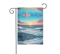 WZYWHJ Drapeau de jardin décoratif Motif photos de l'océan 30,5 x 45,7 cm pour un environnement extérieur tendance