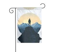 Wzywhj Drapeau de jardin d'été avec impression « Conquer The Mountain » - Décoration double face - 30,5 x 45,7 cm
