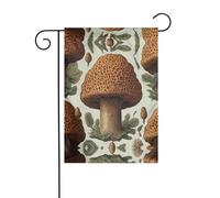 Wzywhj Drapeau de jardin d'été avec impression morille enchantée double face 30,5 x 45,7 cm