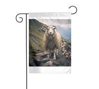 Wzywhj Drapeau de jardin d'été avec inscription « Little Sheep On The Hillside » - Décoration double face - 30,5 x 45,7 cm