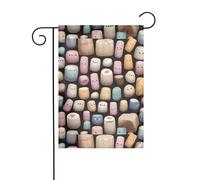 Wzywhj Drapeau de jardin d'été coloré imprimé coton bonbon double face décoration cour 30,5 x 45,7 cm