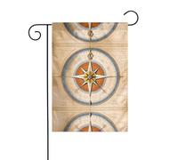 Wzywhj Drapeau de jardin d'été double face Motif loi de la boussole 30,5 x 45,7 cm