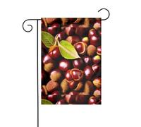 Wzywhj Drapeau de jardin d'été imprimé châtaignes fraîches double face décoration cour 30,5 x 45,7 cm