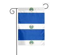 Wzywhj Drapeau de jardin d'été imprimé El Salvador double face Décoration cour 30,5 x 45,7 cm