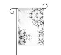 Wzywhj Drapeau de jardin d'été imprimé fleurs de jasmin double face décoration cour 30,5 x 45,7 cm