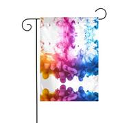 Wzywhj Drapeau de jardin d'été imprimé fumée colorée double face Décoration cour 30,5 x 45,7 cm
