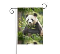 Wzywhj Drapeau de jardin d'été imprimé panda mignon double face décoration cour 30,5 x 45,7 cm