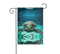 Wzywhj Drapeau de jardin d'été imprimé tortue de mer double face décoration cour 30,5 x 45,7 cm