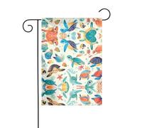 Wzywhj Drapeau de jardin d'été imprimé tortues de mer double face pour décoration de cour 30,5 x 45,7 cm