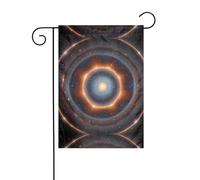 Wzywhj Drapeau de jardin d'été imprimé univers anneau étoile double face décoration cour 30,5 x 45,7 cm