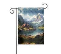 Wzywhj Drapeau de jardin d'été motif forêt pastorale double face décoration cour 30,5 x 45,7 cm
