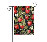 Wzywhj Drapeau de jardin d'été motif fraises double face Décoration cour 30,5 x 45,7 cm