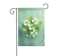 Wzywhj Drapeau de jardin d'été motif trèfle porte-bonheur double face décoration cour 30,5 x 45,7 cm