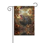 Wzywhj Drapeau de jardin d'été motif Turquie récolte double face décoration cour 30,5 x 45,7 cm