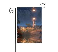 Wzywhj Drapeau de jardin en forme d'étoile de mer, phare, plage, décoration double face, 30,5 x 45,7 cm