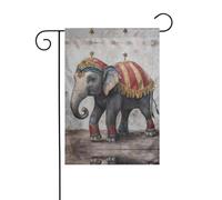 WZYWHJ Drapeau de jardin imprimé éléphant de cirque 30,5 x 45,7 cm pour un environnement extérieur tendance