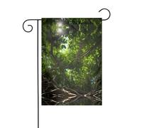WZYWHJ Drapeau de jardin imprimé feuilles de palmier 30,5 x 45,7 cm pour un environnement extérieur tendance