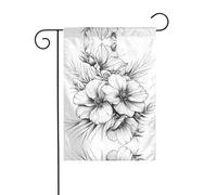 WZYWHJ Drapeau de jardin imprimé fleurs esquisses 30,5 x 45,7 cm pour un environnement extérieur tendance