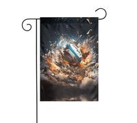 WZYWHJ Drapeau de jardin imprimé Rugby on Fire 30,5 x 45,7 cm pour un environnement extérieur tendance