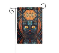 WZYWHJ Drapeau de jardin imprimé tête de chat à gros visage 30,5 x 45,7 cm pour un environnement extérieur tendance