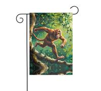 WZYWHJ Drapeau de jardin Macaques on the Tree - 30,5 x 45,7 cm - Épais, robuste - Décoration d'extérieur pour jardin, pelouse, balcon