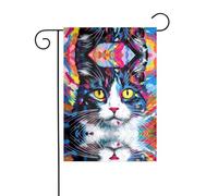 WZYWHJ Drapeau de jardin motif chats avec illustration imprimée, 30,5 x 45,7 cm pour un environnement extérieur tendance