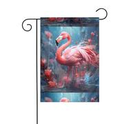 WZYWHJ Drapeau de jardin motif flamant rose 30,5 x 45,7 cm pour un environnement extérieur tendance