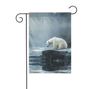 WZYWHJ Drapeau de jardin « Poor Polar Bear Looking At Ice » - 30,5 x 45,7 cm - Épais et robuste - Décoration d'extérieur pour jardin, pelouse, balcon