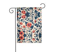 WZYWHJ Drapeau de jardin rétro à fleurs rouges 30,5 x 45,7 cm - Épais, robuste et décoratif pour jardin, pelouse, balcon
