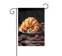 WZYWHJ Drapeau de jardin sain avec impression croissants de fruits 30,5 x 45,7 cm pour un environnement extérieur tendance