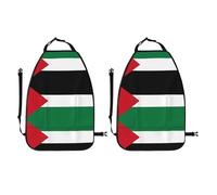 WZYWHJ Drapeau de l'État de Palestine Photo Voiture Siège Arrière Anti Coup Pad 2 Pièces Set Multifonctionnel Sac de Rangement Housse de Siège Protecteur
