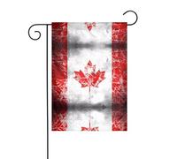 Wzywhj Drapeau du Canada rétro imprimé drapeau d'été double face décoration cour 30,5 x 45,7 cm