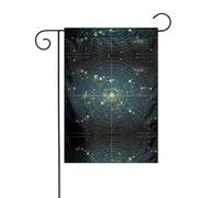 Wzywhj Drapeau du zodiaque constellation de l'espace imprimé drapeau de jardin d'été double face décoration cour 30,5 x 45,7 cm
