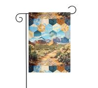 Wzywhj Drapeau hexagonal du désert - Décoration double face - 30,5 x 45,7 cm