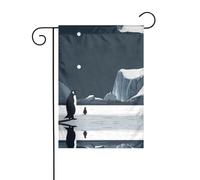 Wzywhj Drapeau minimaliste de jardin double face Motif silhouette de pingouin 30,5 x 45,7 cm