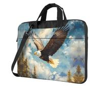 WZYWHJ Eagle Soaring Pattern Ultra-mince Portable Single Shoulder Laptop Bag Computer Accessories Soft Shockproof for Laptops, Noir , 14 inch