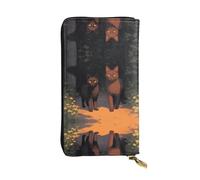 WZYWHJ Élégant portefeuille en cuir imprimé chat Out Of The Shadows - Longue pochette pour femme, matériau durable, 12 emplacements pour cartes, compartiments zippés, noir, taille unique, Noir ,