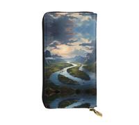 WZYWHJ Élégant portefeuille en cuir imprimé The Mighty River - Longue pochette pour femme, matériau durable, 12 emplacements pour cartes, compartiments à fermeture éclair