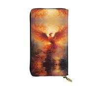 WZYWHJ Élégant portefeuille en cuir imprimé The Phoenix Reborn in Fire - Longue pochette pour femme, matériau durable, 12 emplacements pour cartes, compartiments à fermeture éclair