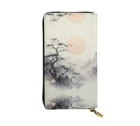 WZYWHJ Élégant portefeuille en cuir imprimé « Where to see the moon » - Longue pochette pour femme - Matériau durable - 12 emplacements pour cartes - Compartiments zippés - Noir - Taille unique, Noir